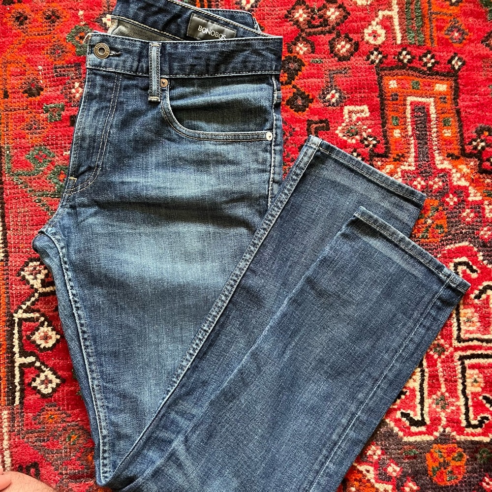 Bonobos blue jeans, 30/30, slim tailored fit